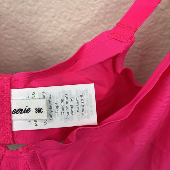 Smoothez by Aerie Bra Beige Full Coverage Unlined Underwire 36C Pink New - Picture 4 of 7